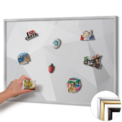 Magnetická tabuľa so strieborným rámom Geometrické 3D pozadie