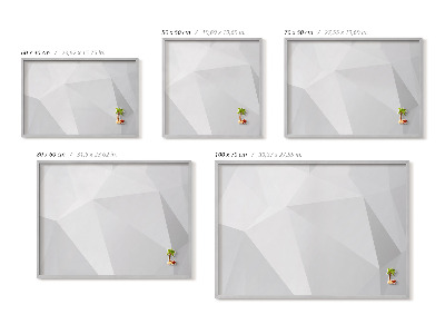 Magnetická tabuľa so strieborným rámom Geometrické 3D pozadie