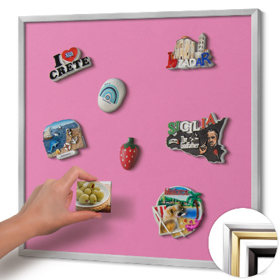 Kovová tabuľa s potlačou na magnetky Ružová farba