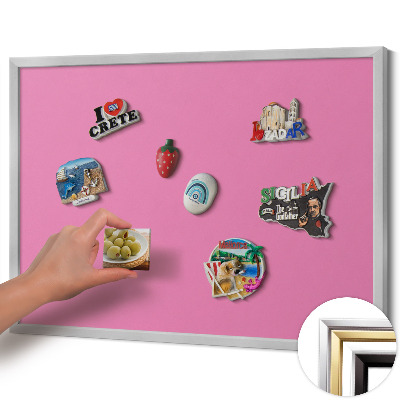 Kovová tabuľa s potlačou na magnetky Ružová farba