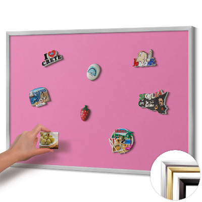 Kovová tabuľa s potlačou na magnetky Ružová farba