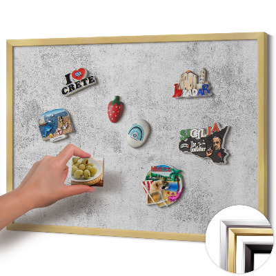 Magnetická tabuľa so zlatým rámom Opotrebovaná betónová textúra