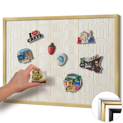 Magnetická tabuľa so zlatým rámom Pravidelné oblúky