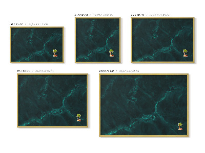 Magnetická tabuľa so zlatým rámom Fľaškovozelený mramor
