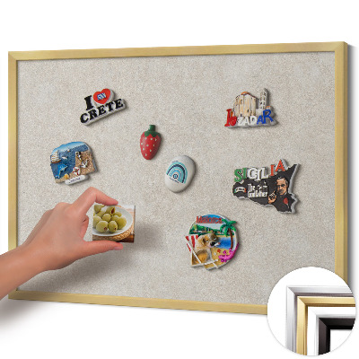 Magnetická tabuľa so zlatým rámom Jemná textúra pieskovca