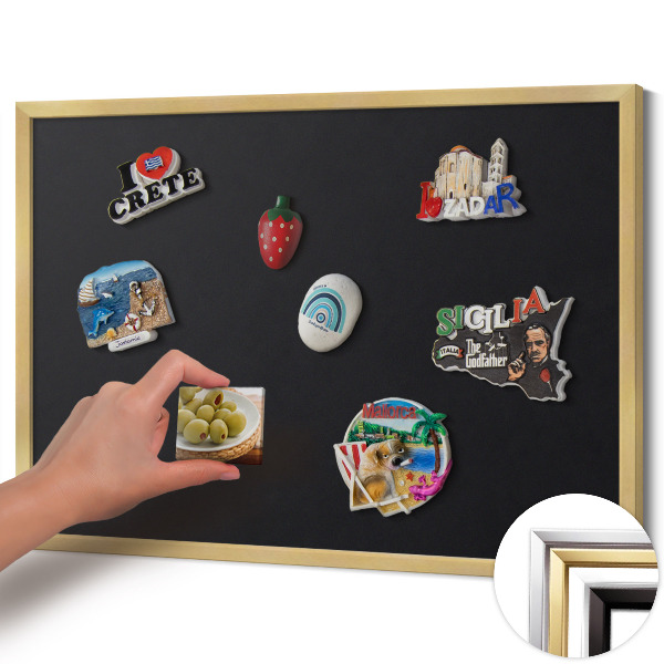 Magnetická tabuľa so zlatým rámom Čierna farba
