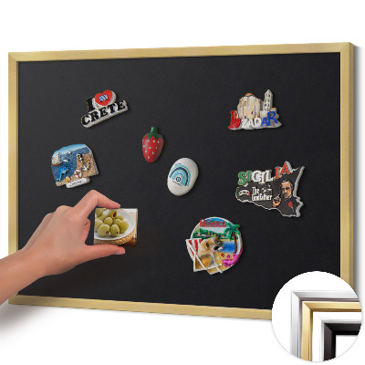 Magnetická tabuľa so zlatým rámom Čierna farba