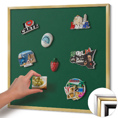 Magnetická tabuľa so zlatým rámom Tmavozelená farba