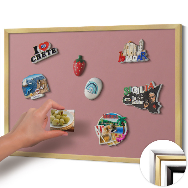 Tabuľa na magnetky na zavesenie Pastelovo ružová farba