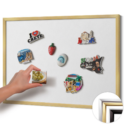 Magnetická tabuľa so zlatým rámom Biela farba