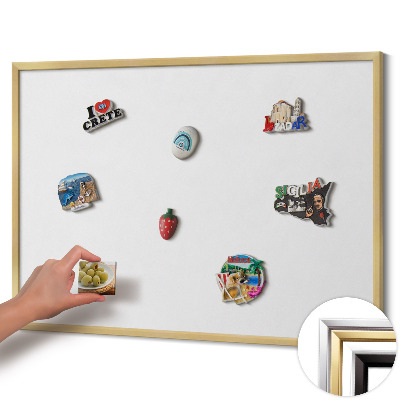Magnetická tabuľa so zlatým rámom Biela farba