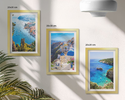 Sada obrazov do obývačky Výhľady na grécke pobrežie a mesto Santorini Oia