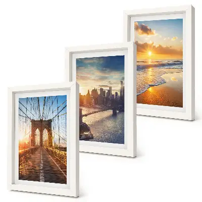 Mosty a západy slnka v mestskej krajine triptych v ráme