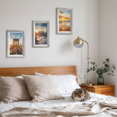Triptych v ráme Mosty a západy slnka v mestskej krajine
