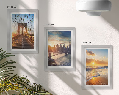 Triptych v ráme Mosty a západy slnka v mestskej krajine