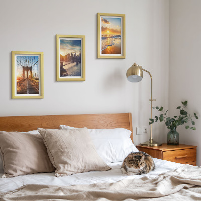Triptych v ráme Mosty a západy slnka v mestskej krajine