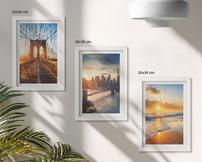 Triptych v ráme Mosty a západy slnka v mestskej krajine