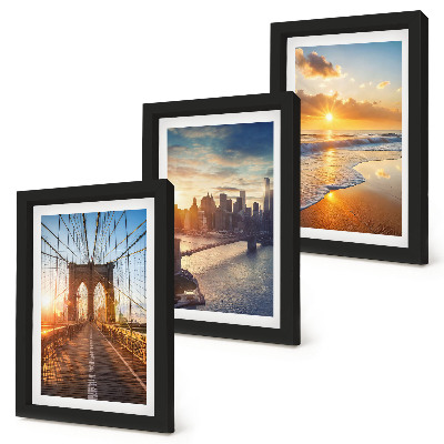Triptych v ráme Mosty a západy slnka v mestskej krajine