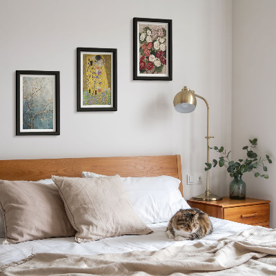 Triptych v ráme Kvety a stromy v štýle maľby Bozk od Gustava Klimta
