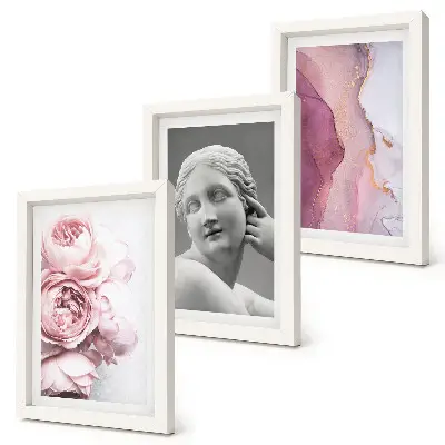Triptych v ráme romantická socha pivoniek s motívom abstraktného umenia ženy