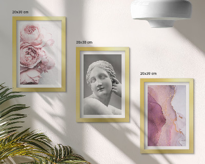 Triptych v ráme Romantická socha pivoniek, abstraktné umenie ženy