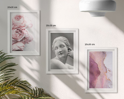 Triptych v ráme Romantická socha pivoniek, abstraktné umenie ženy