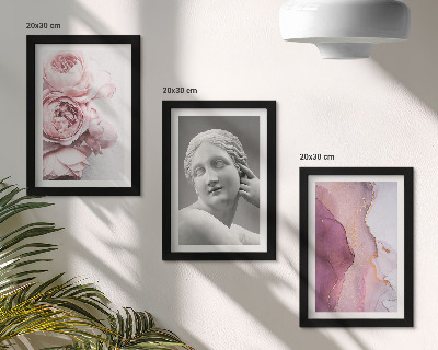 Triptych v ráme Romantická socha pivoniek, abstraktné umenie ženy