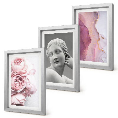 Triptych v ráme Romantická socha pivoniek, abstraktné umenie ženy