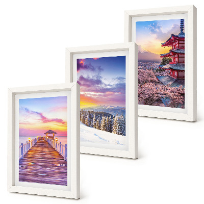 Triptych v ráme Romantické krajiny s malebnou oblohou