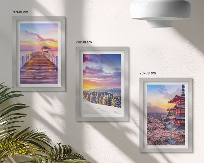 Triptych v ráme Romantické krajiny s malebnou oblohou
