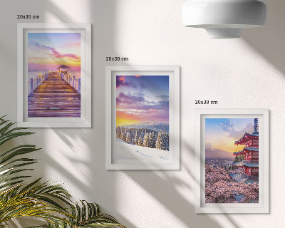 Triptych v ráme Romantické krajiny s malebnou oblohou