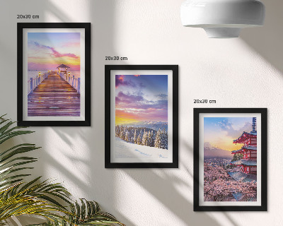 Triptych v ráme Romantické krajiny s malebnou oblohou