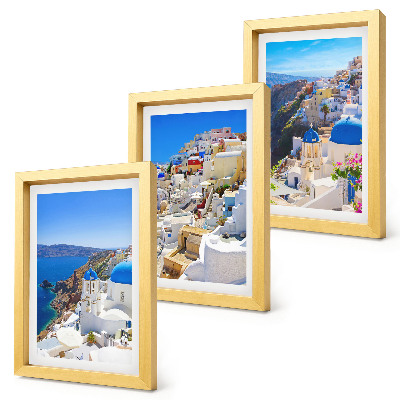Sada obrazov do obývačky Pohľady na krajinnú architektúru mesta Oia na Santorini v Grécku