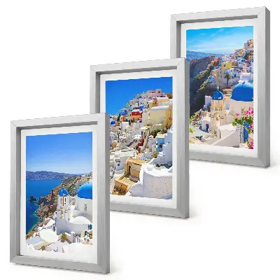 Sada obrazov do obývačky s motívom architektúry mesta Oia na Santorini