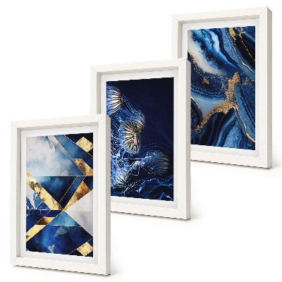 Triptych v ráme Abstraktné elegantné vzory s akcentmi