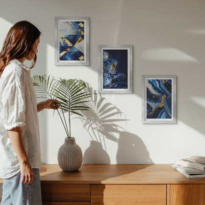 Triptych v ráme Abstraktné elegantné vzory s akcentmi