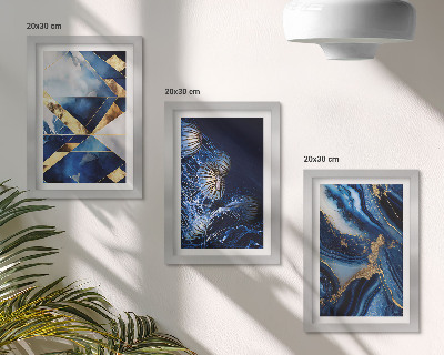 Triptych v ráme Abstraktné elegantné vzory s akcentmi