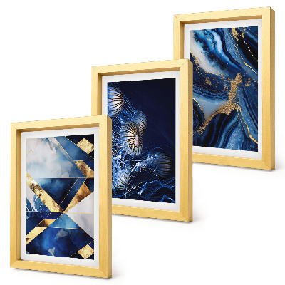 Triptych v ráme Abstraktné elegantné vzory s akcentmi