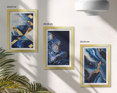 Triptych v ráme Abstraktné elegantné vzory s akcentmi