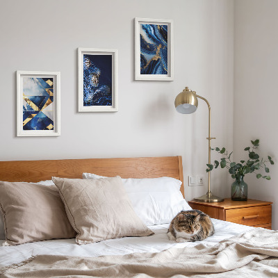 Triptych v ráme Abstraktné elegantné vzory s akcentmi