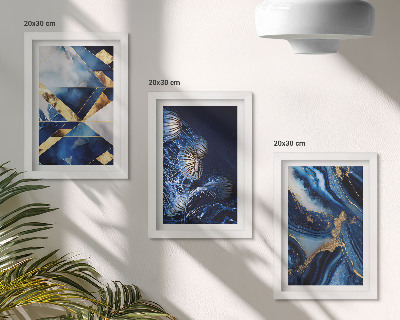 Triptych v ráme Abstraktné elegantné vzory s akcentmi
