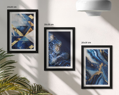 Triptych v ráme Abstraktné elegantné vzory s akcentmi