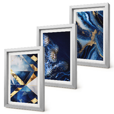 Triptych v ráme Abstraktné elegantné vzory s akcentmi