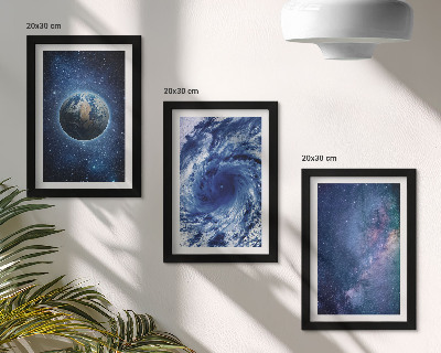 Sada obrazov do obývačky Zem vo vesmíre, búrka a galaxia hviezd
