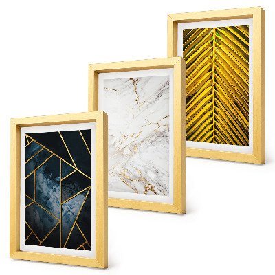 Triptych v ráme Moderné geometrické vzory a prírodné rastlinné motívy