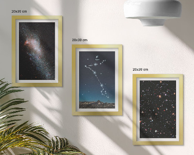Sada obrazov do obývačky Vesmírne krajiny so súhvezdím Ryby a galaxiami