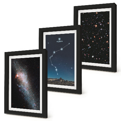 Triptych v ráme Znamenie zverokruhu galaxie, vesmíru, Vodnár