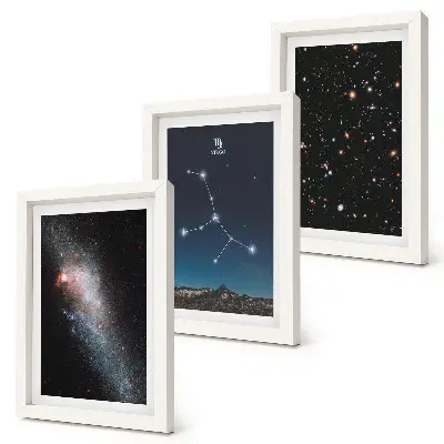 Sada obrazov do obývačky pohľad na vesmír v súhvezdí Panny a jeho galaxiu