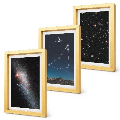Triptych v ráme Galaxia a hviezdy v súhvezdí Kozorožca