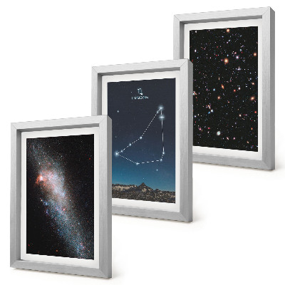 Triptych v ráme Galaxia a hviezdy v súhvezdí Kozorožca